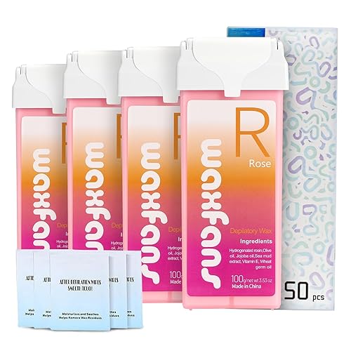 Cera enrollable, repuesto de rodillo de cera de rosas para cera de área corporal, rosas naturales que mantienen la piel hidratada y brillante,