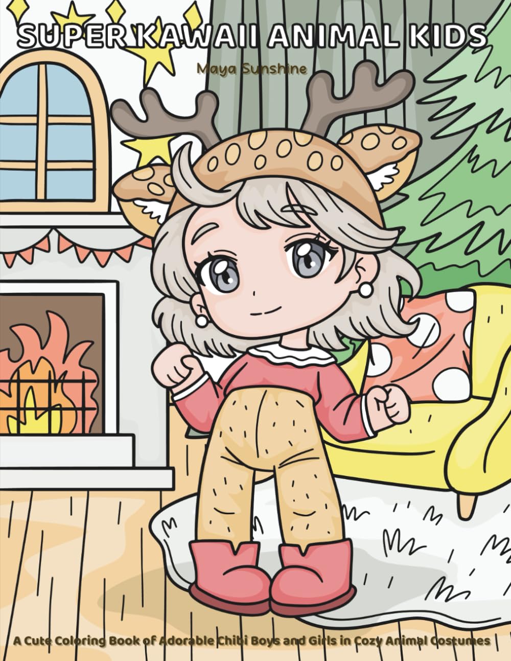 Super Kawaii Animal Kids: A Cute Coloring Book of Adorable Chibi Boys and Girls in Cozy Animal Costumes