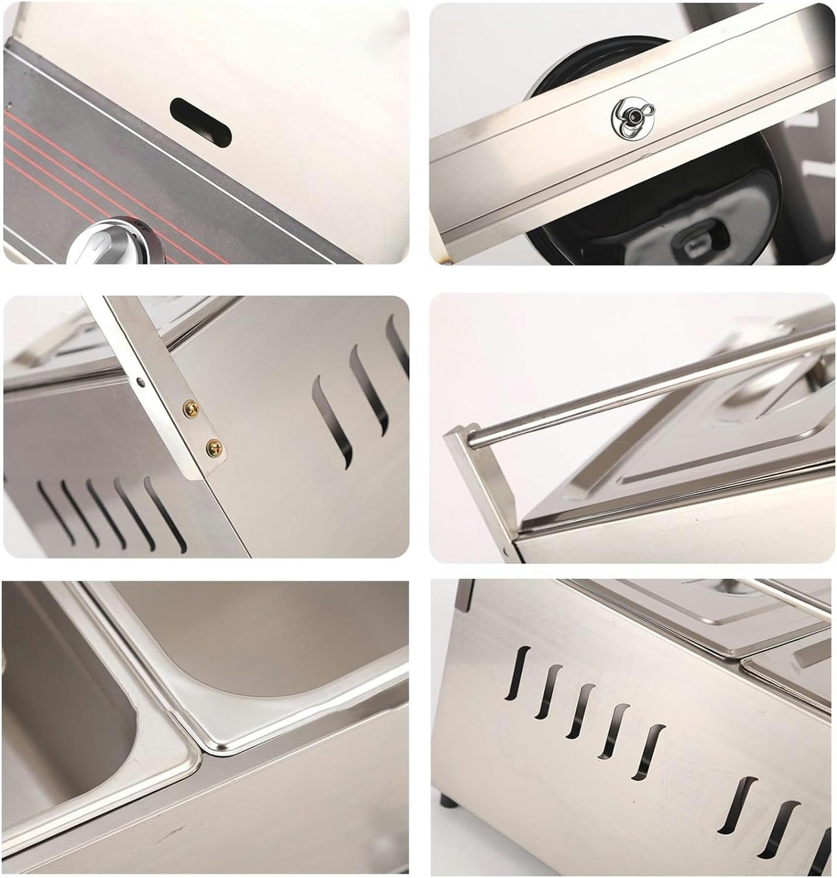 Friteuse à gaz Professionnelle de comptoir, cuisinière d'extérieur en Acier Inoxydable, avec Panier et Couvercle, pour Restaurant, Cuisine à Domicile