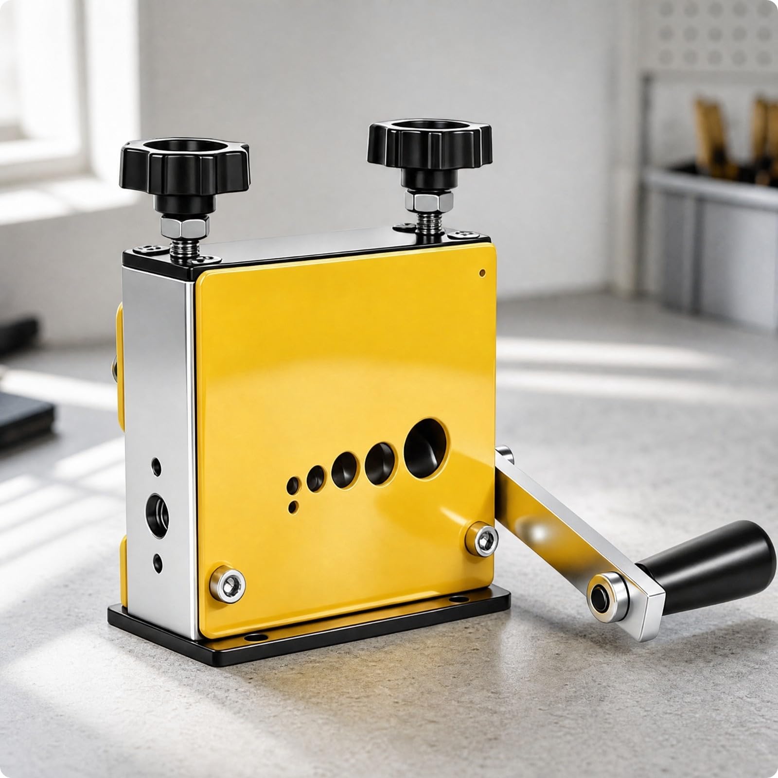 Máquina Cortacables Semiautomática Orificios Rápido Máquina Pelar Cables con Manija Laral Ergonómico para Electricistas, Amarillo