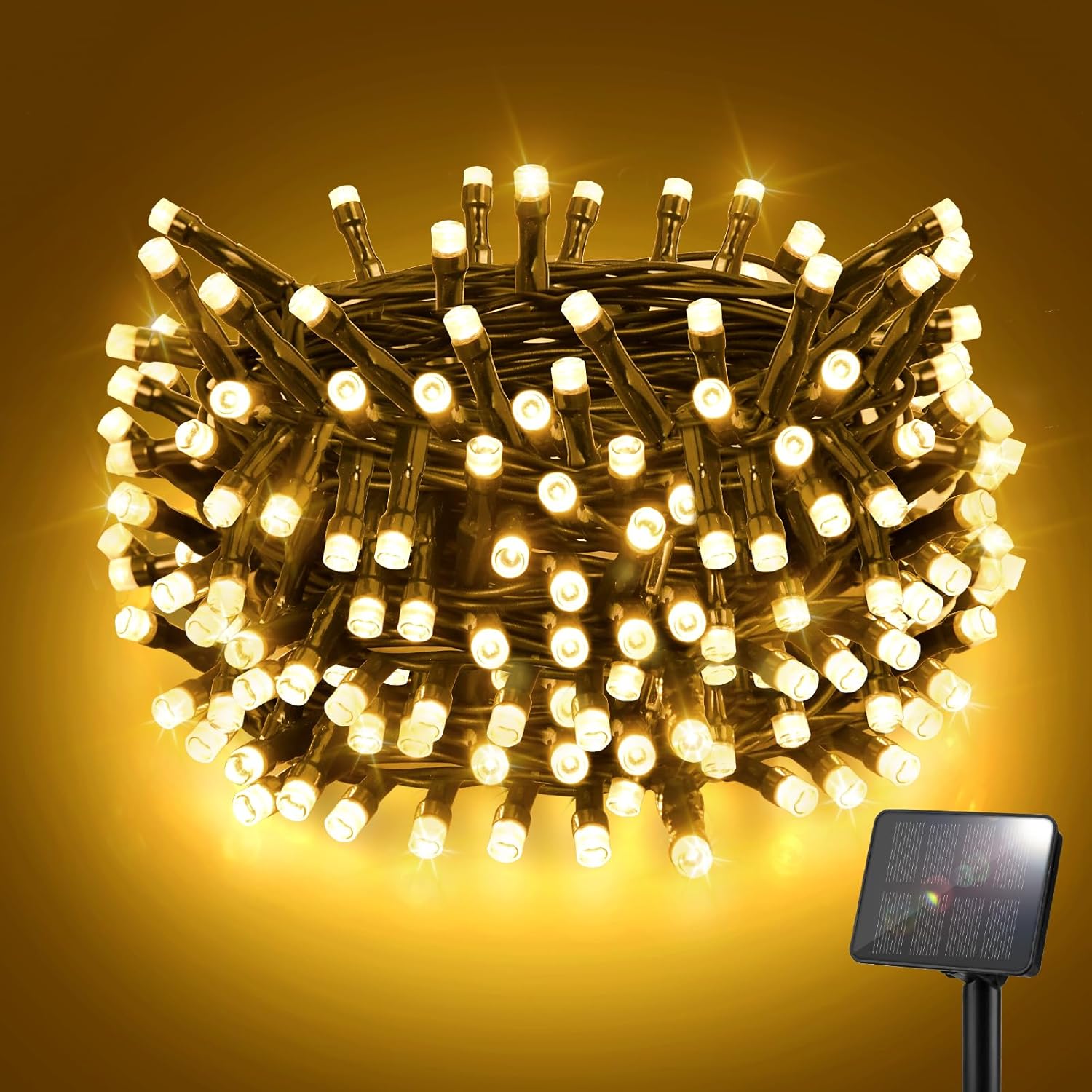 Btfarm Solar Rope Lights Outdoor 120Led 46Ft Solar String Lights Outside Waterproof 8 Lighting Modes Tree Tube Fairy Light Solar Powered For Garden Christmas Yard Party Decorations Warm White - View #6