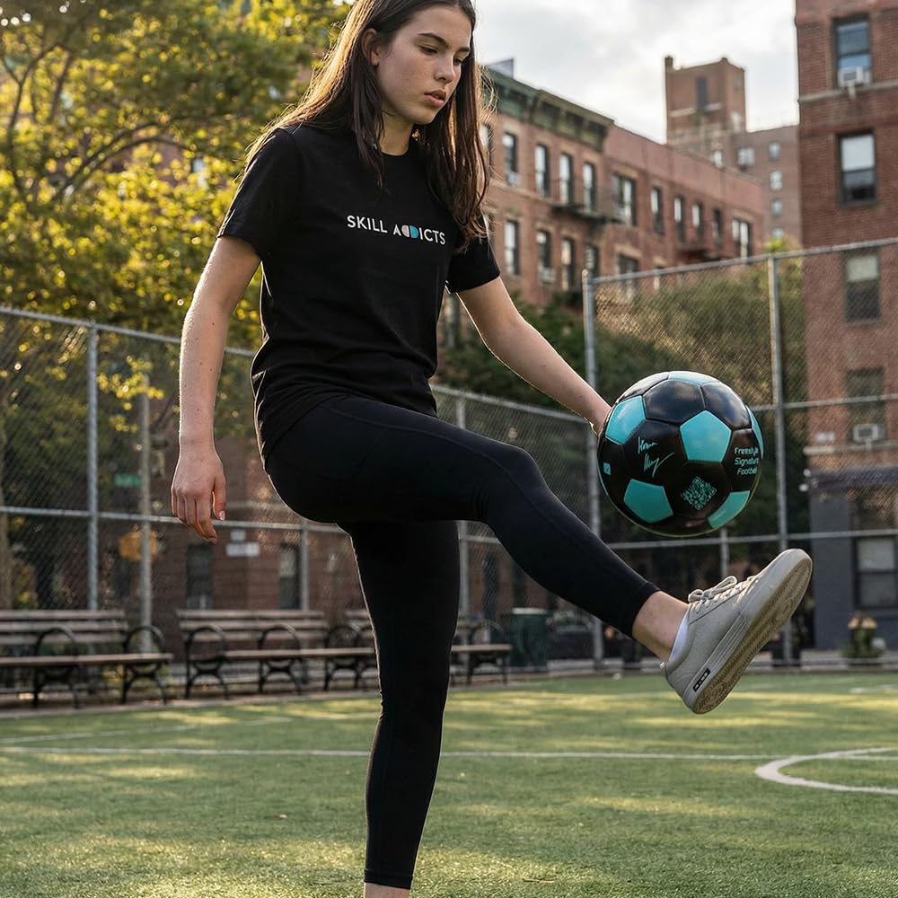 Freestyle Ball + Tasche, strukturiertes Leder, Größe 5, Fußball für Freestyle-Tricks, Straßen- und Indoor-Fußballtraining für Kinder und Erwachsene