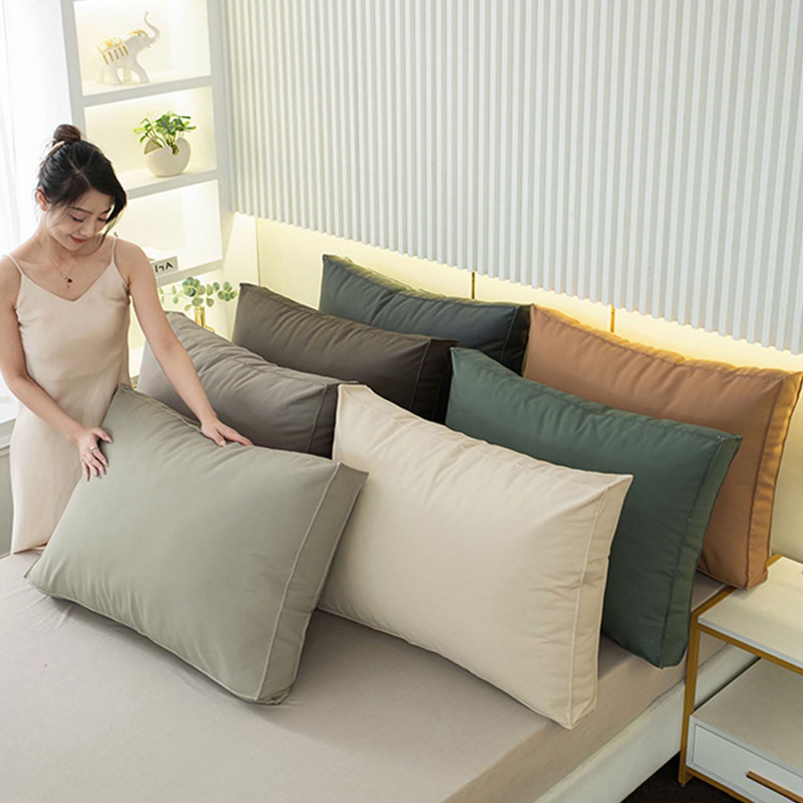 Cojín de respaldo con tecnología de almohada de lectura tapizada de tela, suave y cómodo, cojín de apoyo para el respaldo del cabecero para sofá cama, cojín de posicionamiento con funda extraíble (1