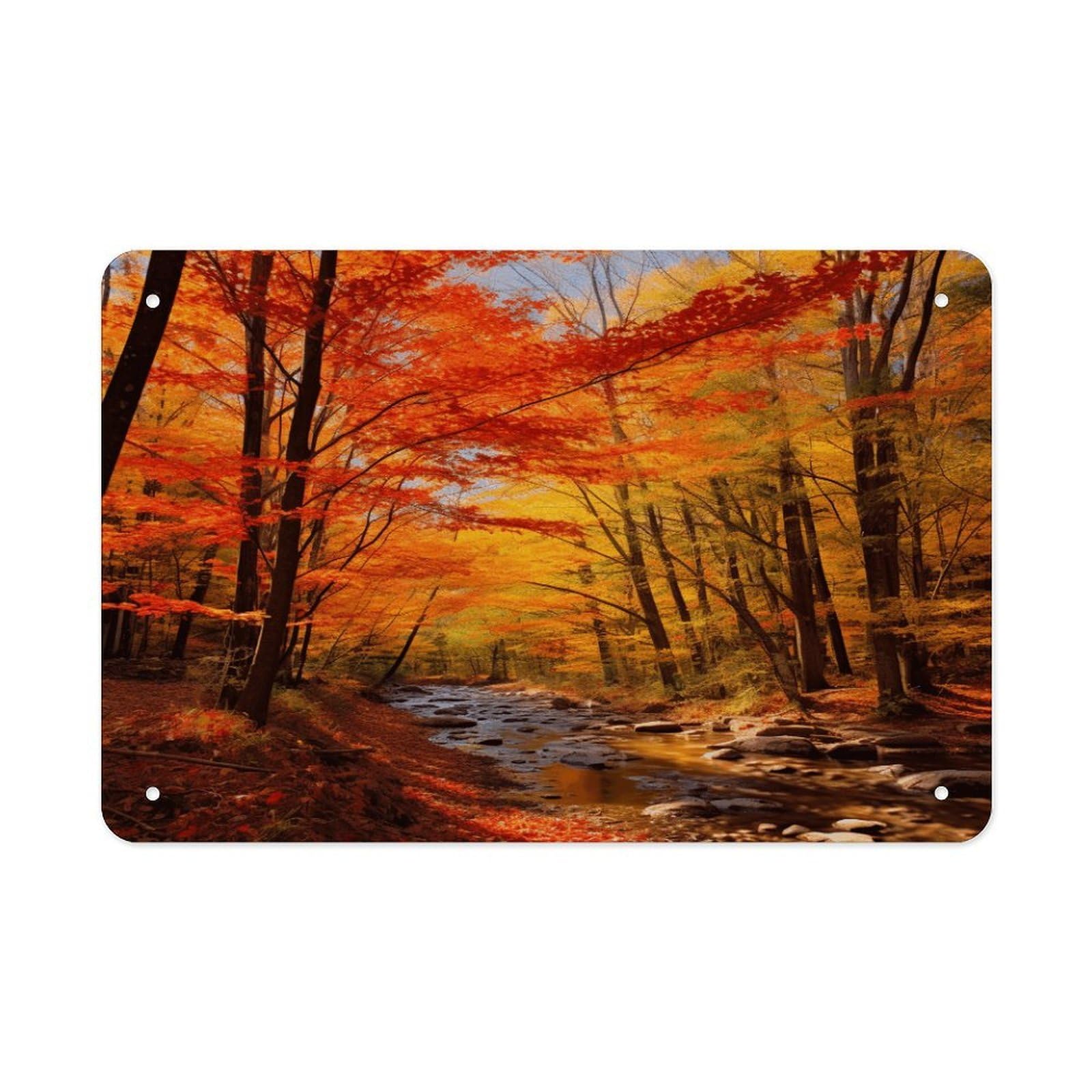 Fodpand Style Fall Foliage Wall Art Metal Signs Tin Sign