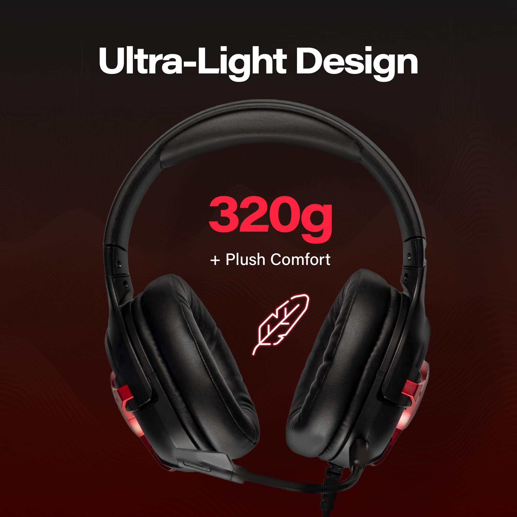 Meters M-Level-UP, Gaming-Headset, 7.1 Surround-Sound, abnehmbares Mikrofon, leistungsstarke 50-mm-Treiber, Inline-Fernbedienung, helles personalisiertes RGB und einzigartige VU, kompatibel mit PC,