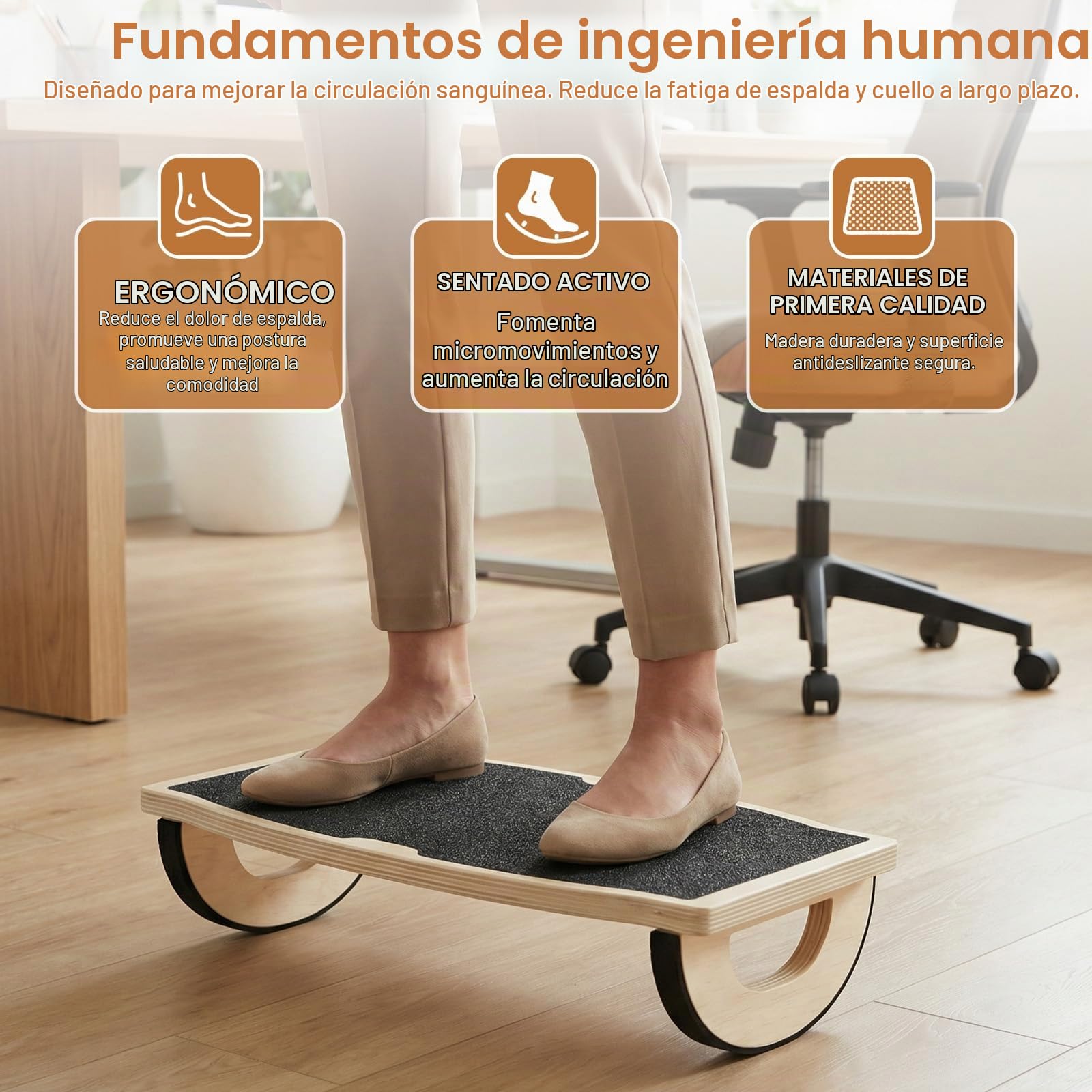 Reposapies de Oficina Ergonómico, Reposa Pies Trabajo Oficina, Reposa Pies para Escritorio con Superficie Antideslizante, Mejora la Postura y la Circulación Para Niños/Adultos/Mayores