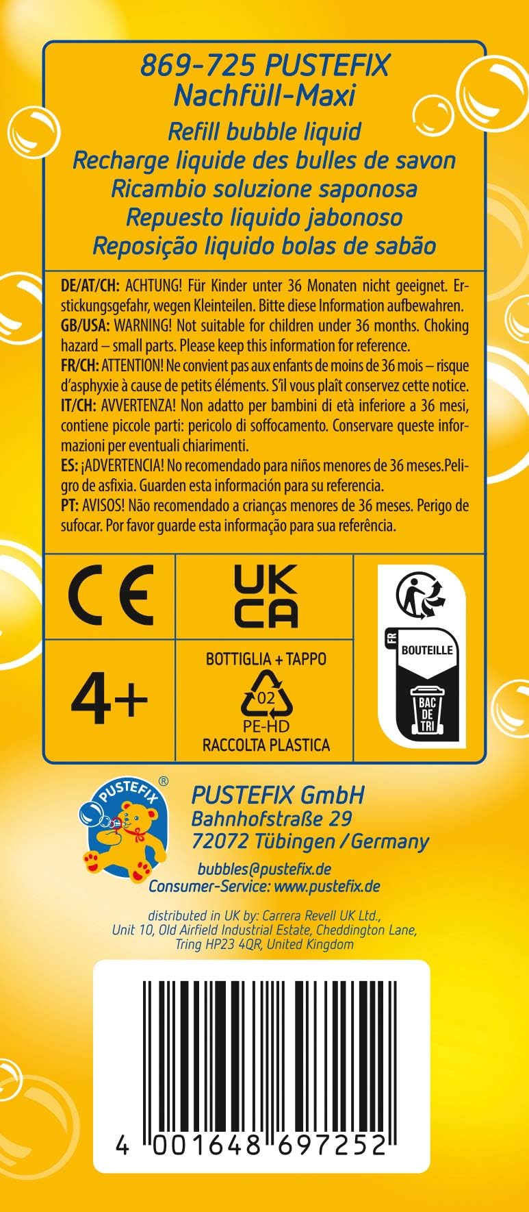 Pustefix 420869725 - Ricarica per Bolle di Sapone Maxi, 1 l (Confezione da 2)