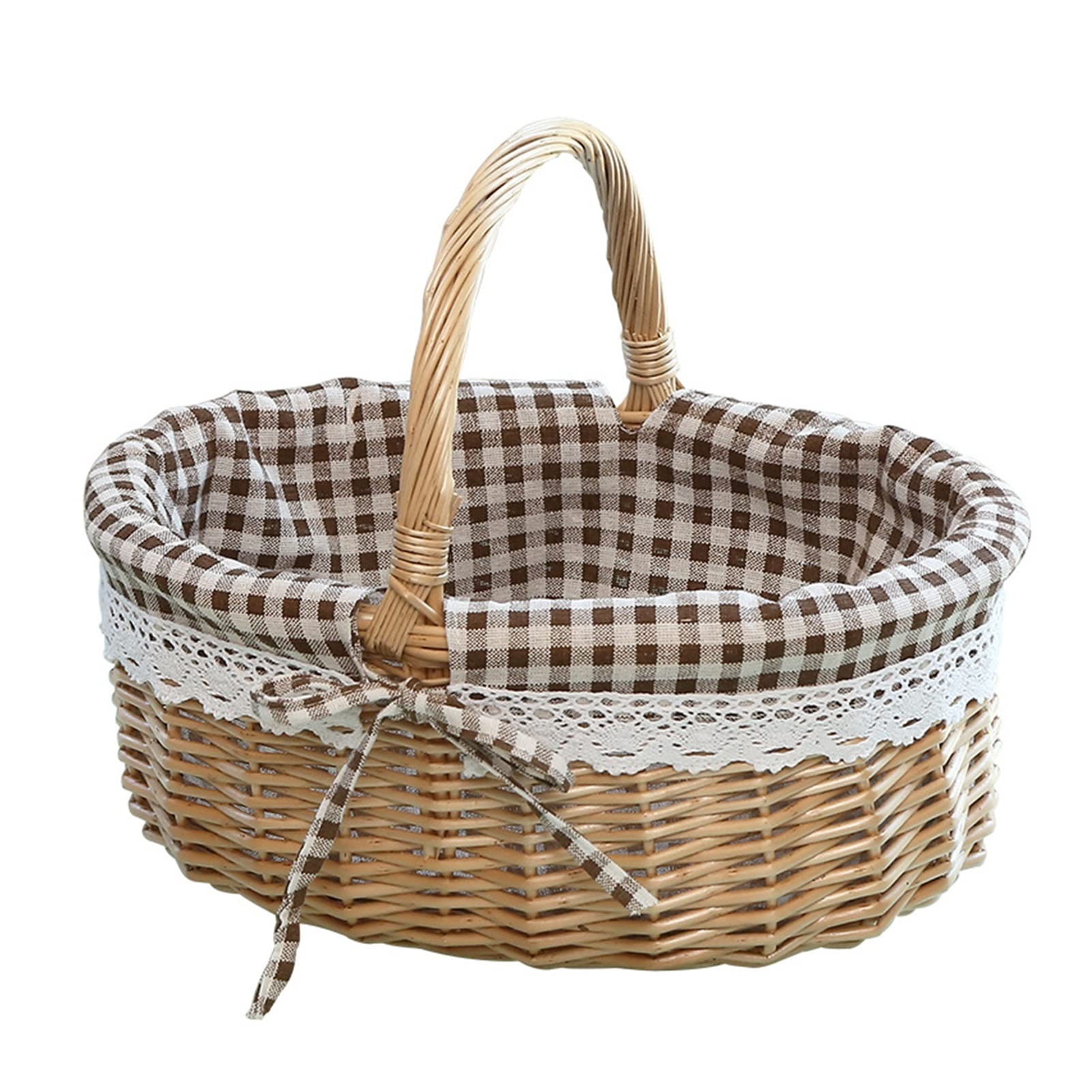 Kemping piknikowy kosz do przechowywania koszyka gospodarstwa domowa torba ręcznie koszyk (Color : 2, Size : L)