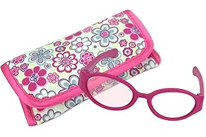 Sophia's Hot Pink Doll Eyeglasses with Plastic Oval Frame & Flower Print...