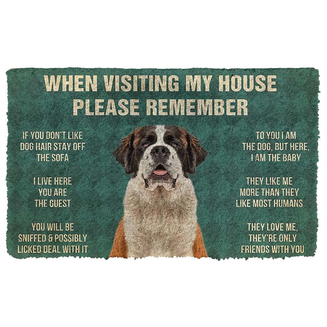 NA Door Mat Indoor Doormat Please Remember St Bernard House Rule Custom Doormat Thousewarming gifts home decor