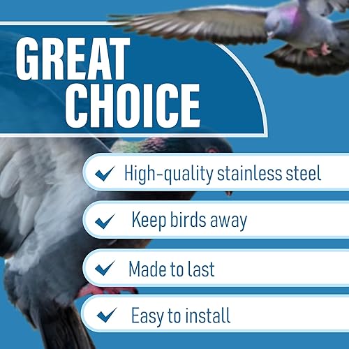 Miniatura 4 de Bird Mini Spikes  Paquete de 2  Anti pájaros, ardillas, conejo y serpiente para exteriores  Tiras de picos de animales para ventanas, balcón y jardín