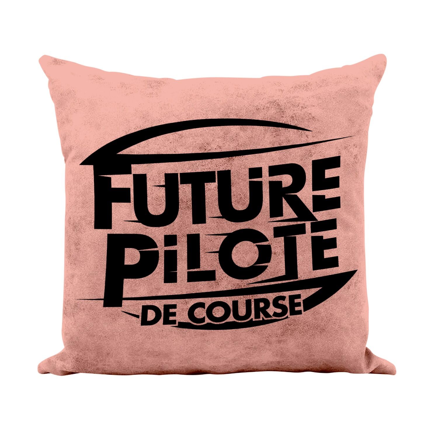 Coussin similicuir rose voiture sport décoration chambre fille 40x40