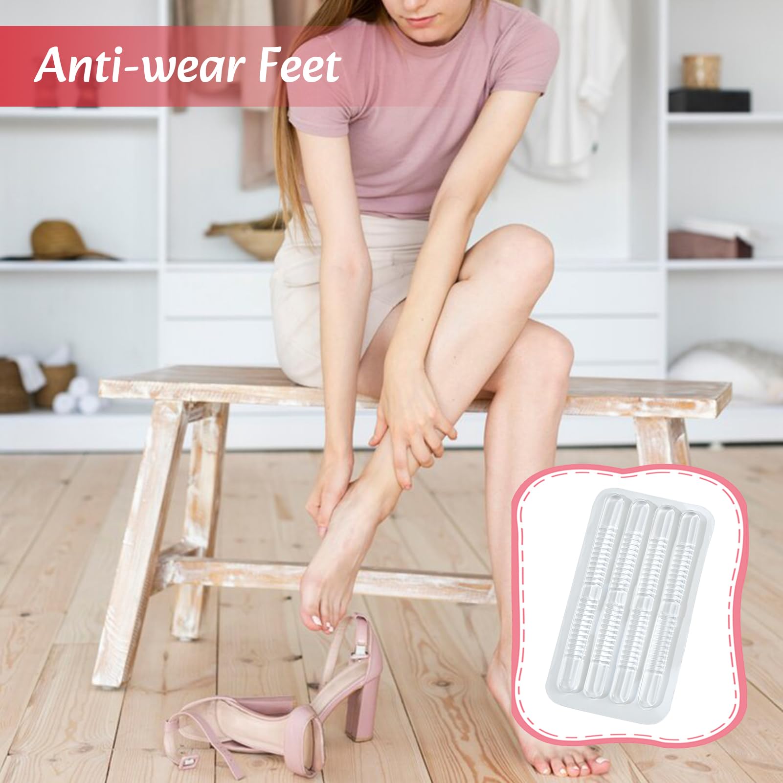 6 Impugnature Tacco In Pelle Scamosciata Tappetino Protezioni Piedi Gel - Foto 12