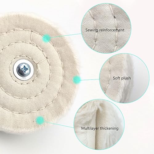 Miniatura 5 de Tworider 8 piezas de rueda de pulido para taladro, almohadilla de pulido, herramienta de pulido en forma de rueda para metal aluminio, acero