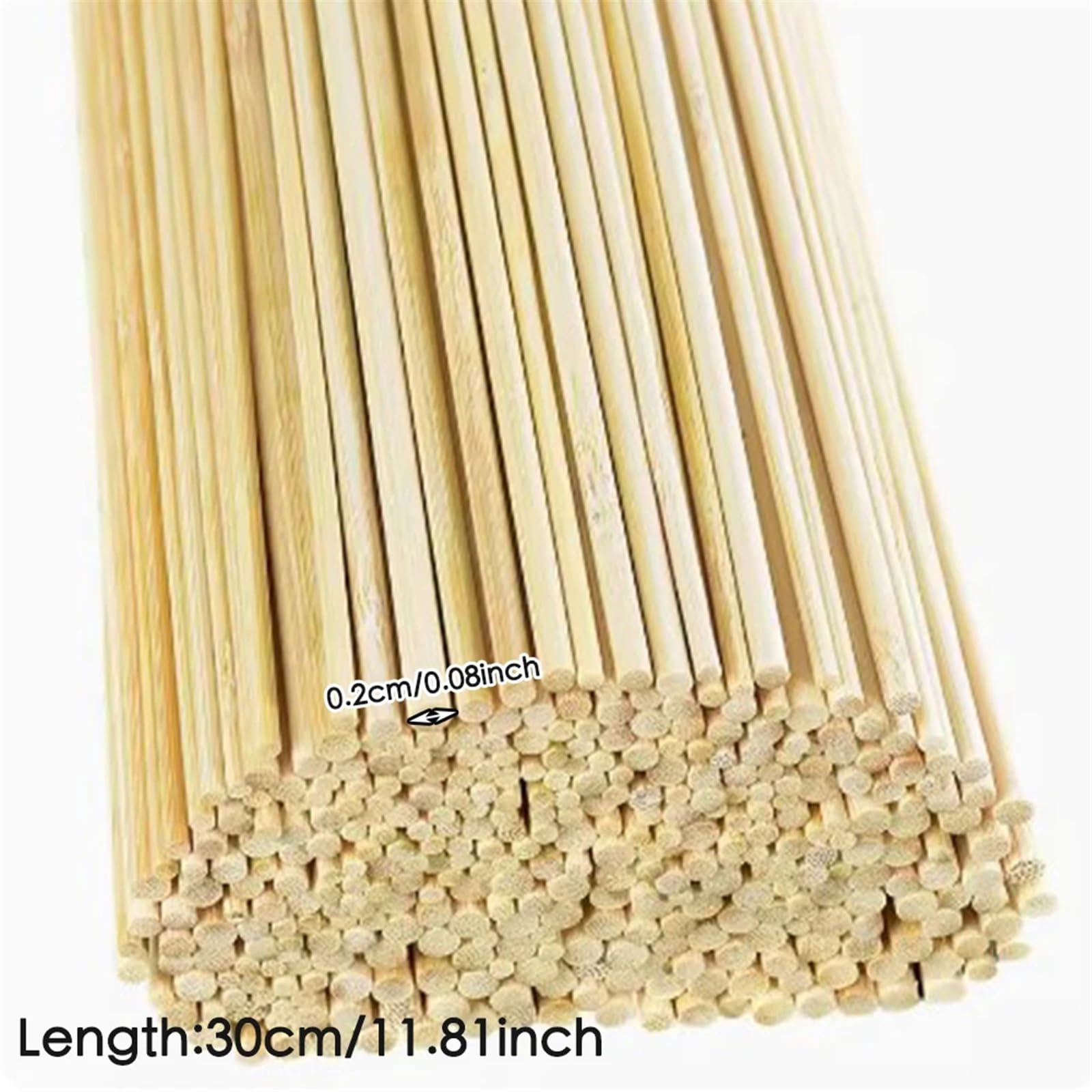 Bastel-Holzstäbchen, Holzstreifen, 1000 Stück, 30 cm x 2 mm, dünne Bambusstäbchen, DIY for Modellholz, handgefertigte Hobby-Holzstücke, Holzstäbchen for Basteln