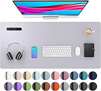 Vista 32 de Aothia Protector de escritorio de cuero, alfombrilla para ratón, alfombrilla de escritorio de oficina, secante de escritorio de cuero PU