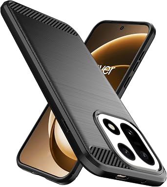 Designed for OnePlus 15 Case, Flexible TPU [Brushed Texture] [Anti-Slip] Shockproof Military Protection Bumper Phone Case,Slim Case Cover for One Plus 15 5G,Black