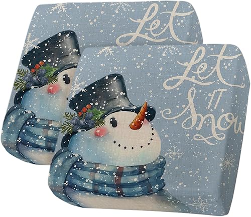 Miniatura 43 de Fundas de cojín para sofá de Navidad con diseño de muñeco de nieve rosa, funda elástica para sofá con parte inferior elástica, fundas de sofá