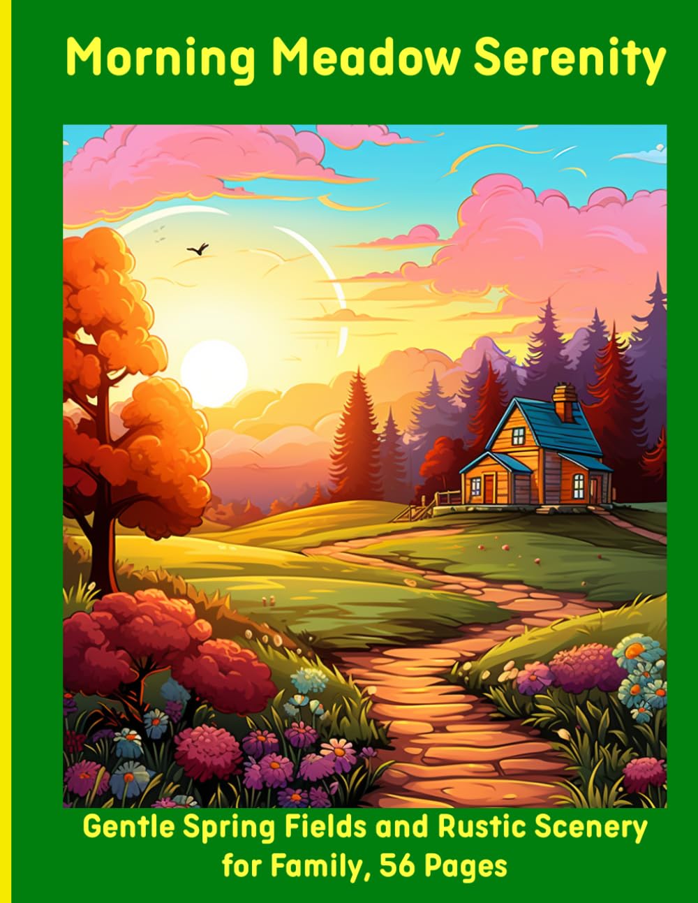 Morning Meadow Serenity: Gentle Spring Fields and Rustic Scenery for Family, 56 Pages