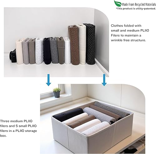 Miniatura 3 de PLIIO - Organizador de cajones plegable de 2 piezas, divisor de cajones de armario, caja de almacenamiento de ropa, contenedores de almacenamiento,