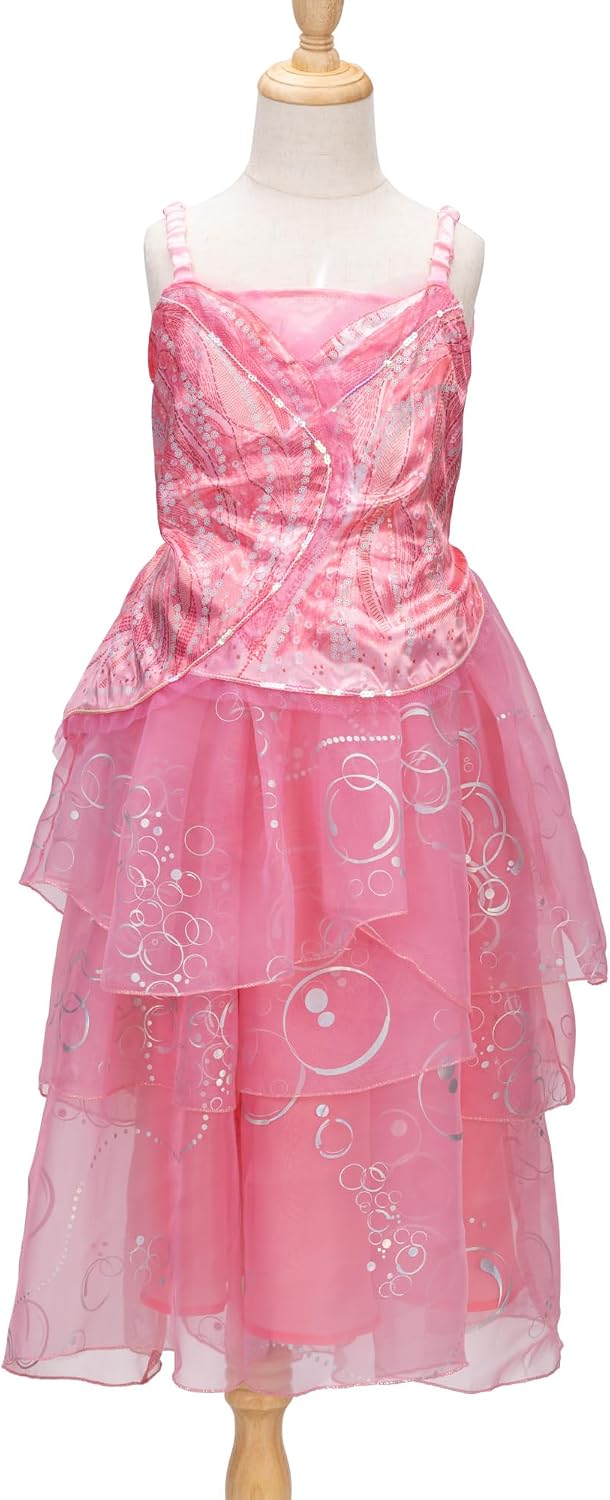 Wicked Glinda Dress for Girls Premium Official Wicked Costume Pink Bubble Dress & Shiny Tiara, with Holographic Sequin Details that Provide Shimmer and Shine! [Amazon Exclusive]