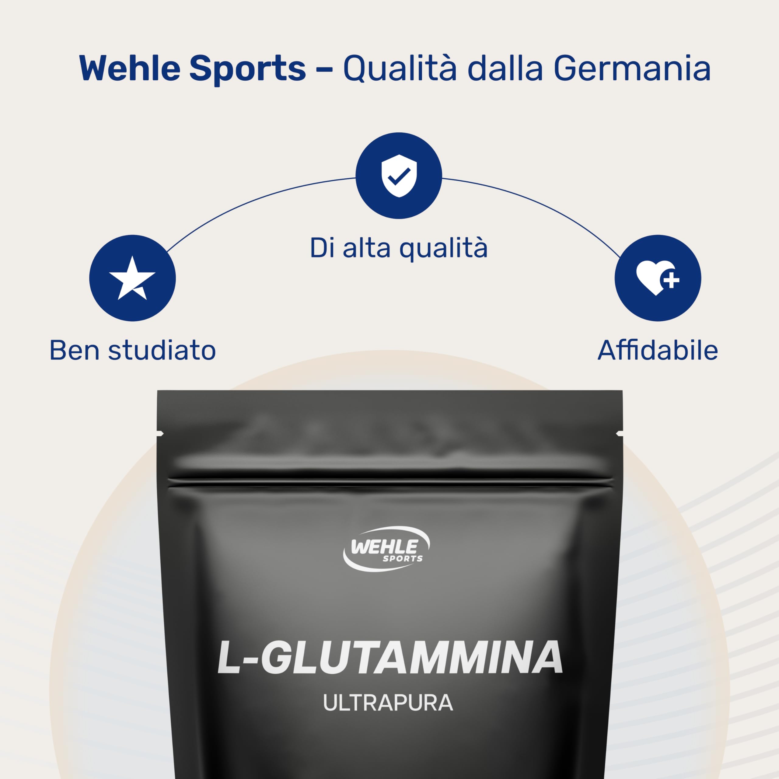 Glutammina in Polvere - 1 KG - 200 Porzioni - L-Glutammina Extra Pura con Vitamina B6 - Vegana e Prodotta in Germania - Glutamina Polvere