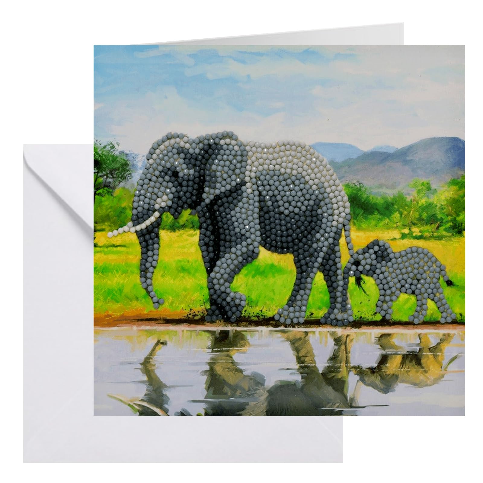Amazon.com: Crystal Art Diamond Painting Card Kit - Elephant