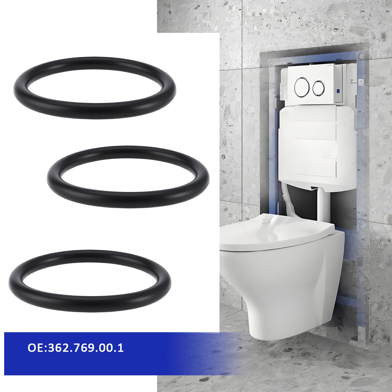 VGOL 4Pcs Concealed Cistern Flush Pipe Seals 55x45x5mm Nitrile Rubber O-Rings Compatible with Geberit 362.769.00.1 - Image 2