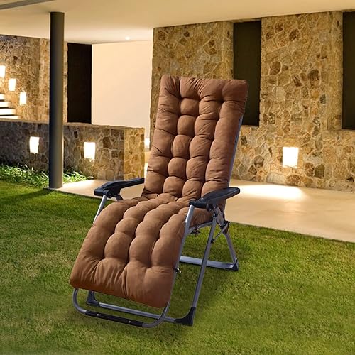 Miniatura 10 de Moclever Cojín para silla de gravedad cero de 67 x 22 x 4 pulgadas, para interiores y exteriores, cojín para silla mecedora reclinable con 6 lazos,