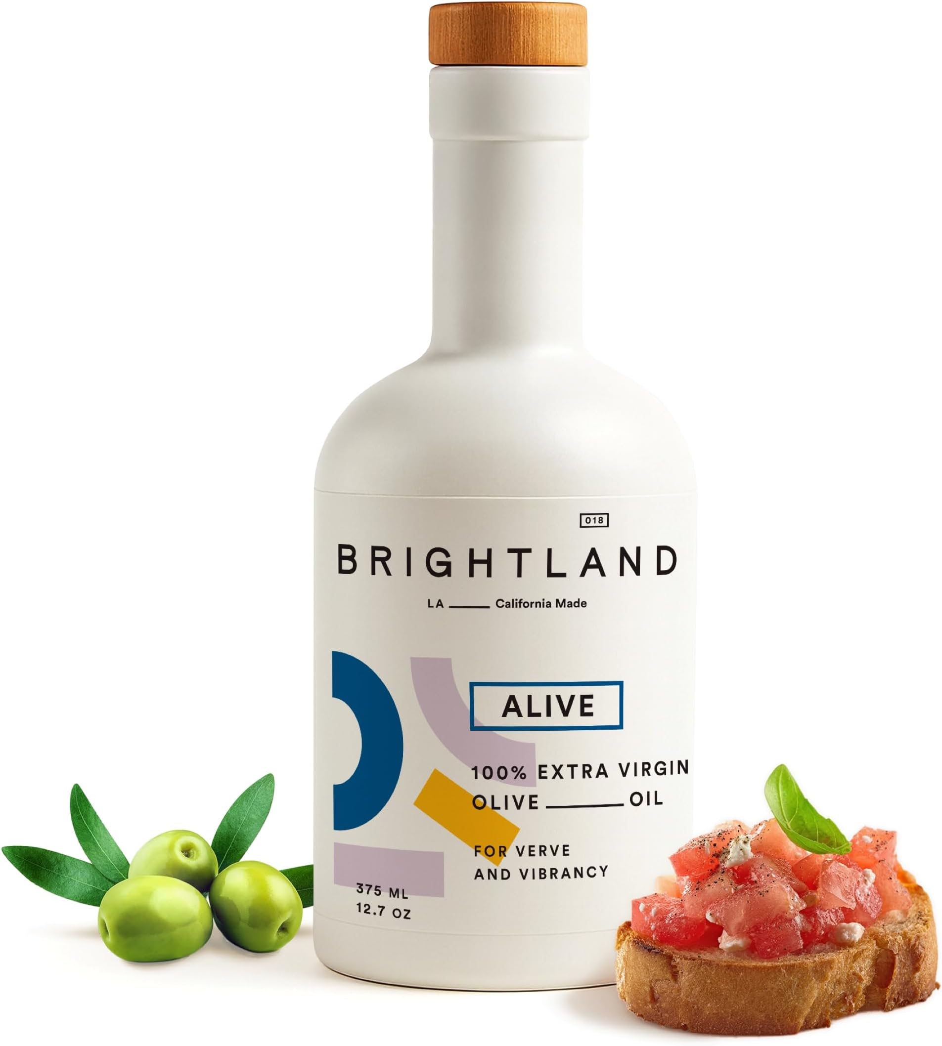 Extra Virgin Olive Oil, Alive - High Polyphenol Cold-Pressed Oil Ideal for Salads, Hummus, Baked Goods & Bread - Made from Arbosana, Arbequina & Koroneiki Olives - 12.7 Fl Oz