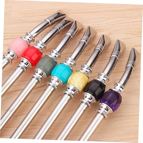 Miniatura 9 de FELTECHELECTR 2 unids Yerba Mate Beber Filter Reutilizable Metal Paja Cuchara Bombillas Pajitas Yerba Mate Bombilla Pajitas Cepillo de paja Bombilla