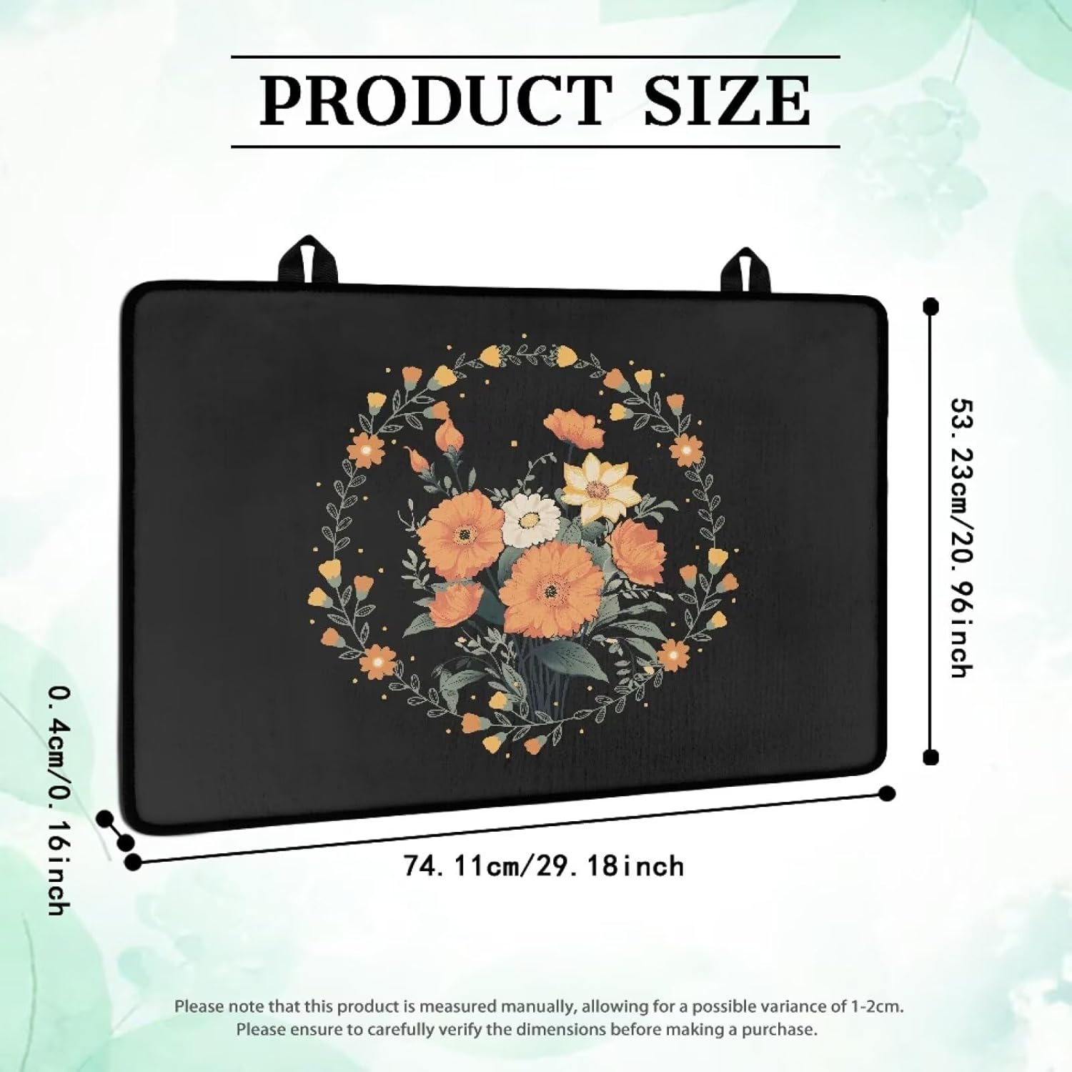 Electric Stove Top Cover Induction Cooktop Mat Anti-Scratch Glass Ceramic Top Stove Cover Protector Polyester Surface Rubber Backing Flat Top Stove Cover, 29 x 21 Inch, Floral Black