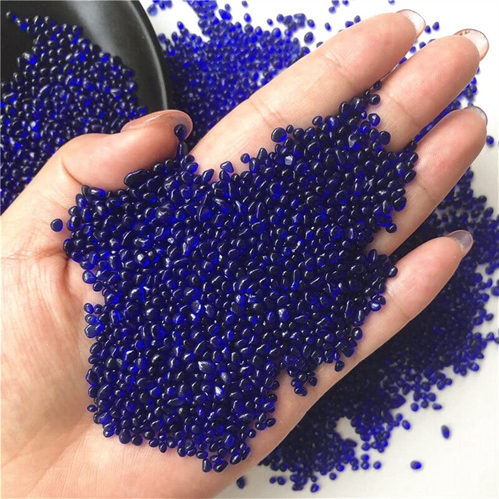 ERNZI Bellissimo Cristallo 50g 2-5mm K5 Vetro Blu Cobalto Ghiaia Smalto Pietra Roccia Smalto Acquario Campione Cristallo Famiglia