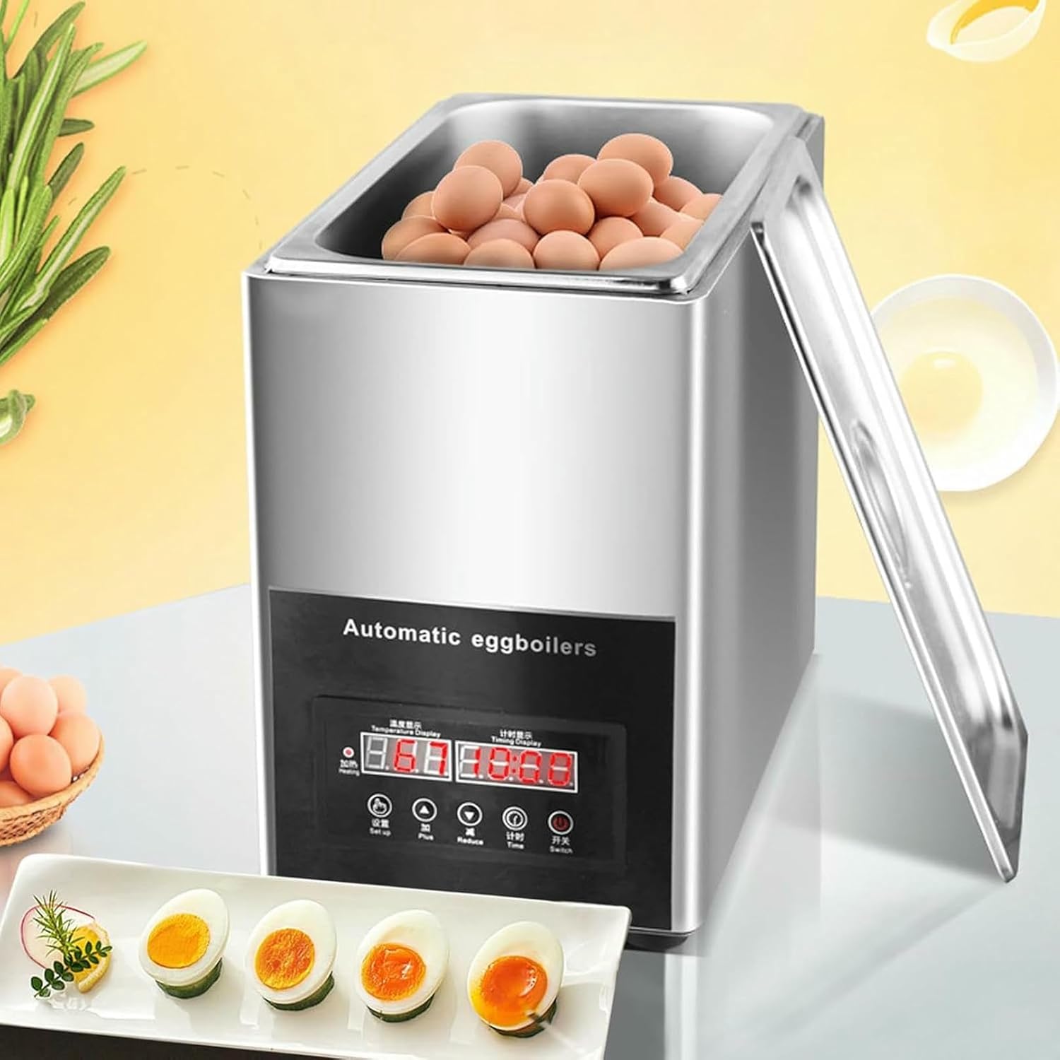800W Multifunctional Egg Boiler, Poacher and Omelette Maker Electric, Extra Large Capacity for 50 Eggs, Automatic Switch Off