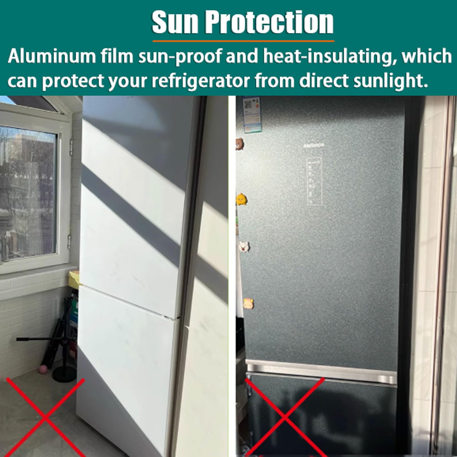 Sonnenschutz for den Kühlschrank,Isolierdecke for Gefrierschrank und Kühlraum,universeller energiesparender Sonnenschutz for den Gefrierschrank,Aluminiumfolie,isolierender Schatten