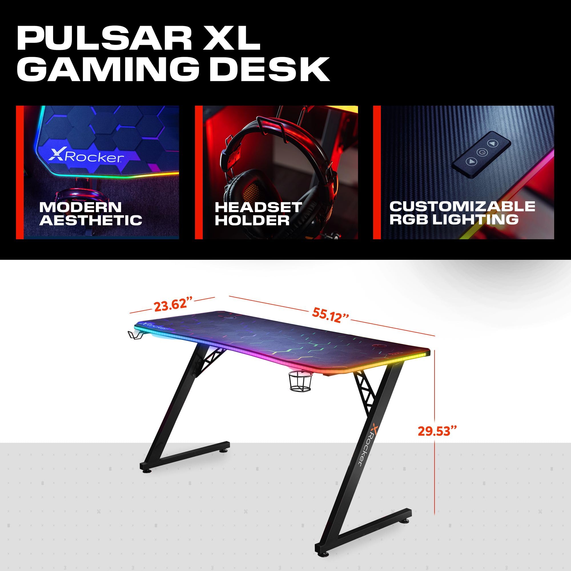 Amazon.com: X Rocker XL Gaming Desk, 55 Inch PC Computer Gamer