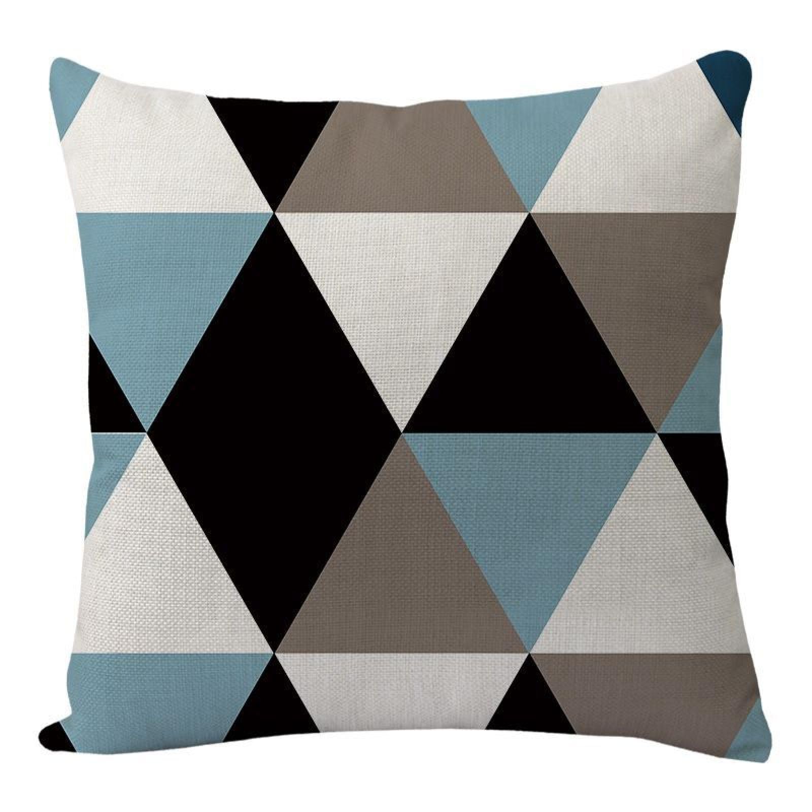 Wazylphin Cushion Covers Black Sky Blue Pillow Cases Cotton and Linen Cushions with Covers Included Zipper Sofa Cushions Soft Pillowcase Living Room Pillow Cover Bedroom 50x50 Cushion Cover 1 Pack
