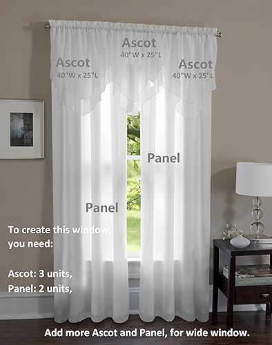 Vista 863 de Today's Curtain - Cortina Emelia de gasa original, panel de 84 pulgadas, negro, 60 pulgadas de ancho x 84 pulgadas de largo