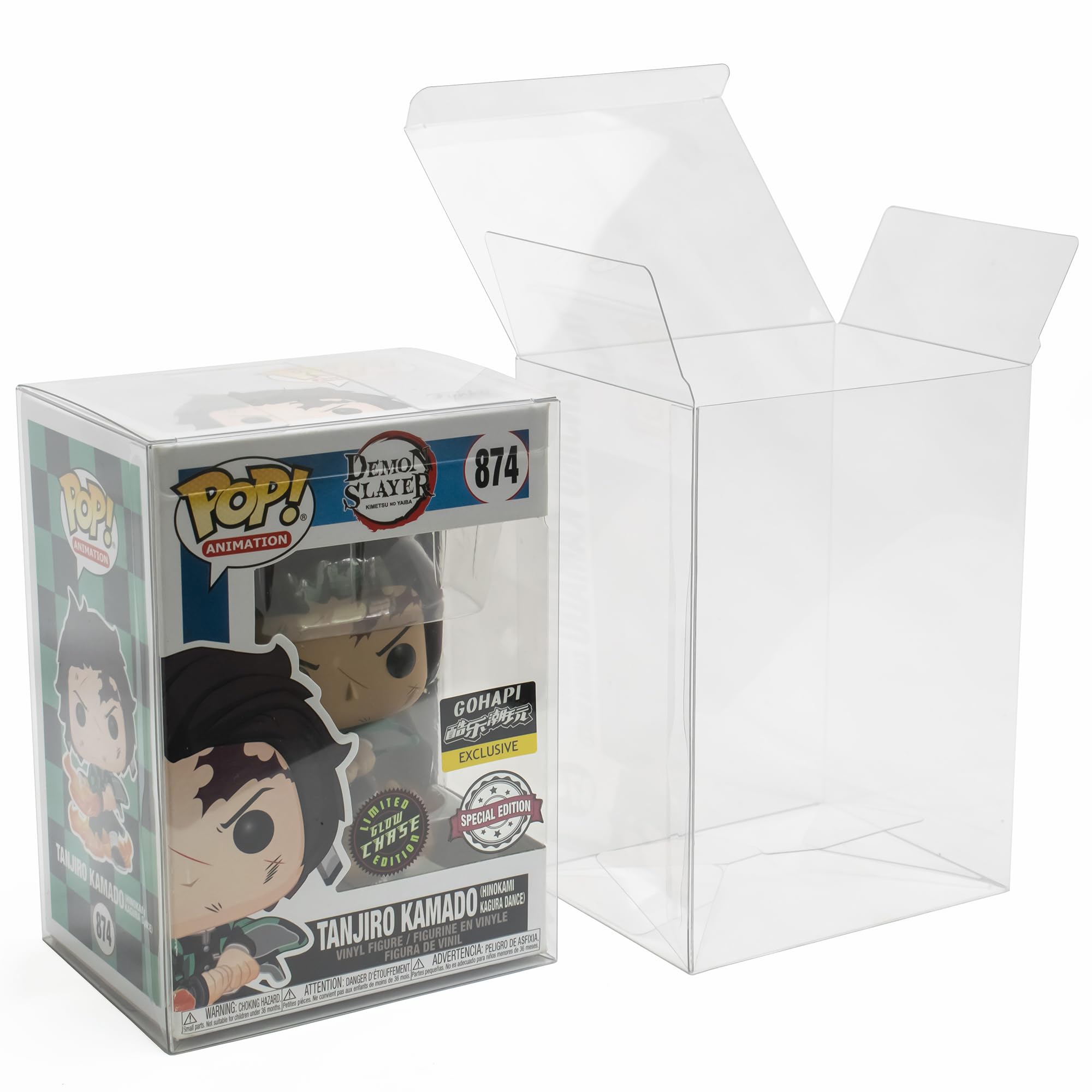 20 Pack Protectors Case Apply for Funko- 4" Inch-Pop Vinyl Figures, 0.5mm Plastic Clear Protector, Heavy Duty Display Box with Protective Film (20)