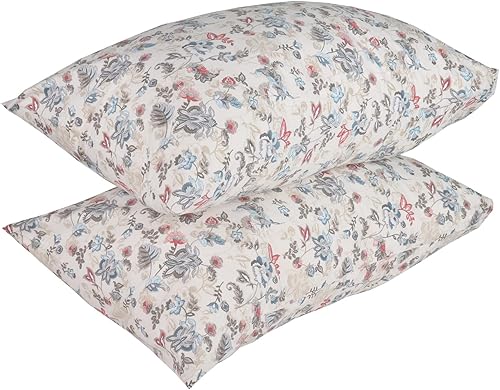 Miniatura 3 de WBYCOTBED Fundas de almohada florales tamaño Queen, 100% algodón con cierre de sobre, para cabello y piel, 20 x 30 pulgadas