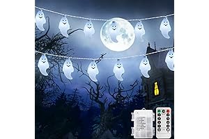 White Ghost String Lights Halloween Decorations