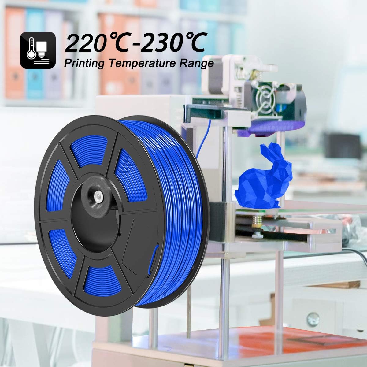 PLA Filament, 1.75mm 3D Printer Filament, PLA 3D Printing 1KG Spool, Dimensional Accuracy +/- 0.02mm, Blue : Industrial & Scientific