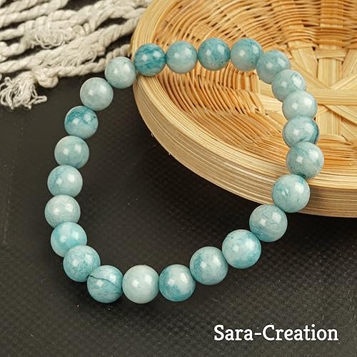 Natual Aquamarine Bracelets (8mm), Natural Gemstones Bracelets For Positive Energy