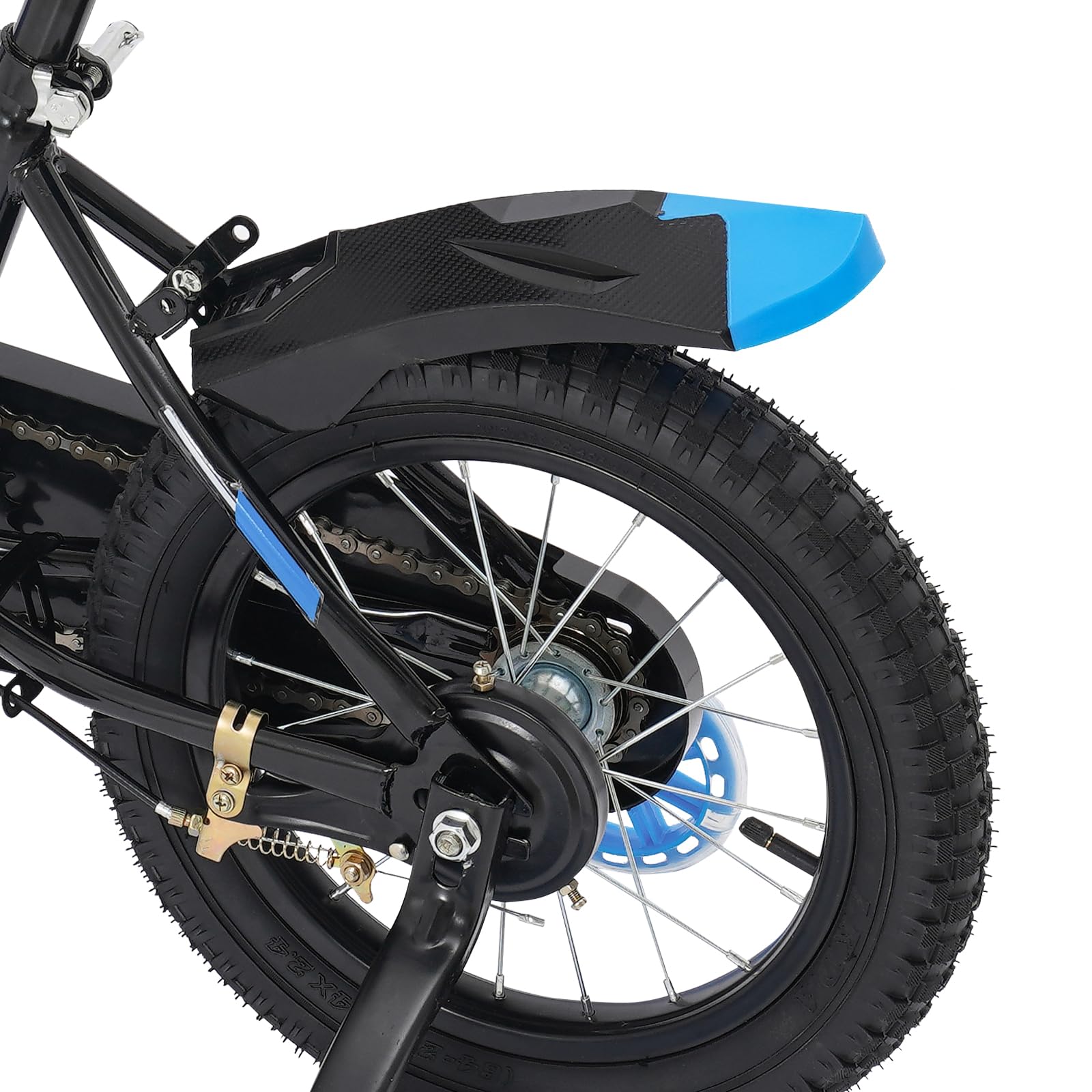 Bicicletta per bambini da 14 pollici, per ragazzi e ragazze dai 3 ai 7 anni, bicicletta con ruote di supporto e bottiglia d'acqua, regolabile in altezza, doppio sistema di frenatura in acciaio al