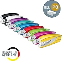 Vista 5 de Leitz Grapadora, capacidad para 30 hojas, cuerpo metálico ergonómico, incluye grapas, rango Wow, 55022016 - Amarillo