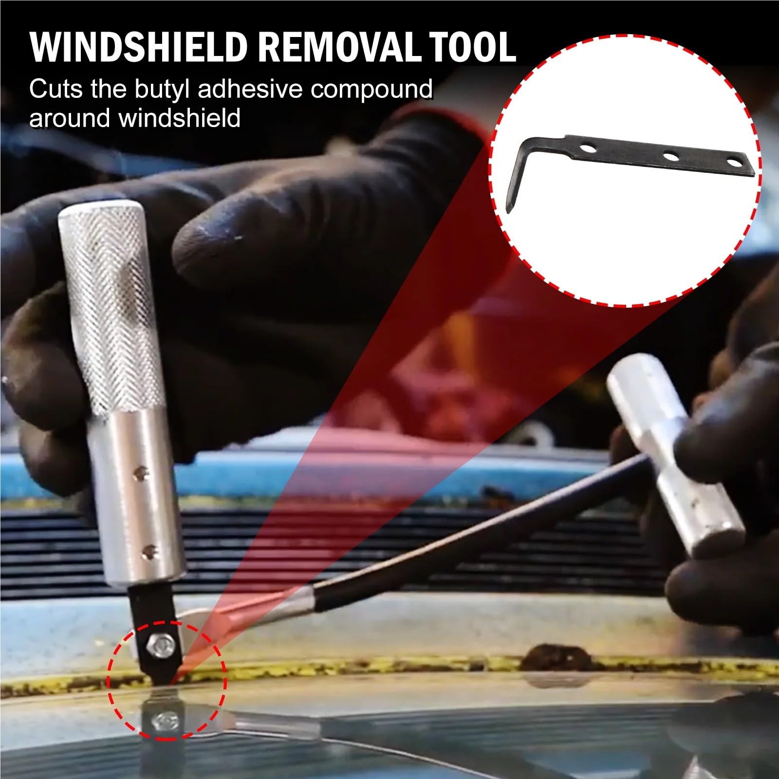 Kit de 7 Herramientas Profesionales for Quitar Parabrisas Coche, reparación for Cristales Ventanas para Hogar o Garaje