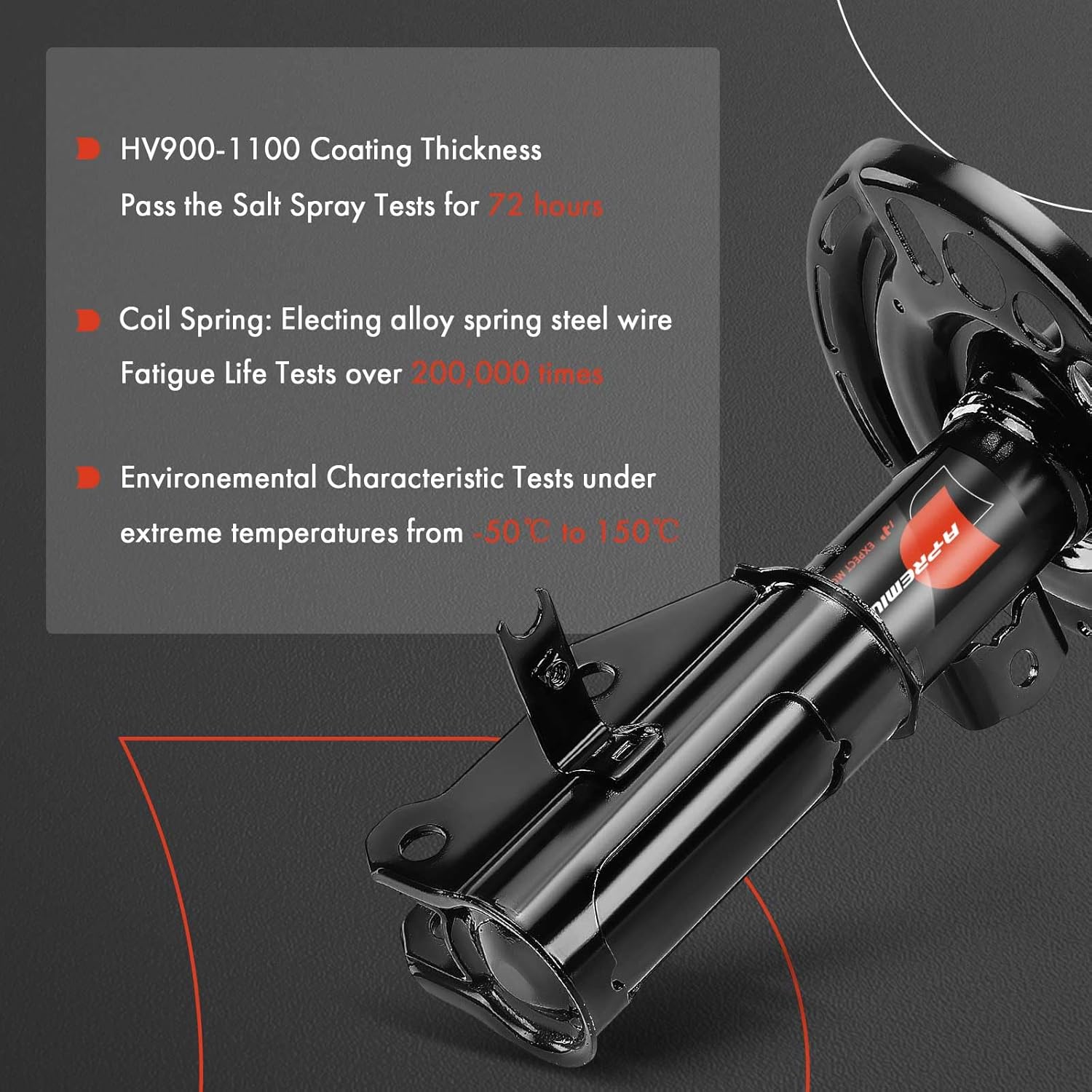 A-Premium Front Struts Compatible with Chevrolet Malibu 2016-2025 - 2x Replacement Suspension Bare Strut Shock without Coil Spring