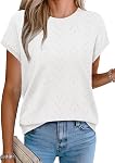 SAMPEEL Hauts à manches courtes pour les femmes 2026 Pull-over occasionnel d'affaires de printemps de vêtements de sweater en tricot S-2XL