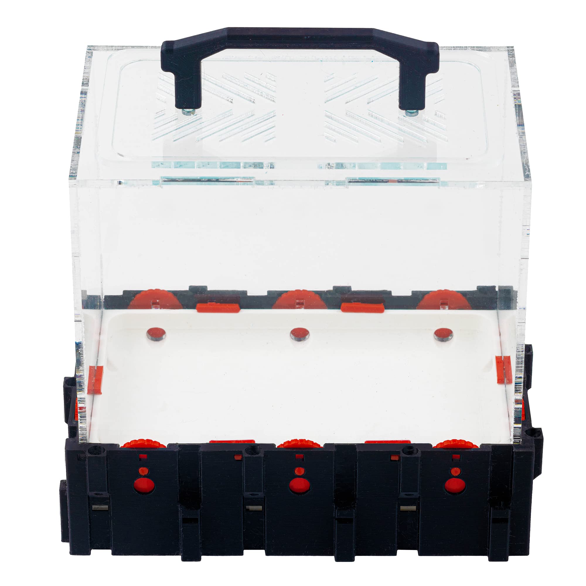 Anthouse.es - Caja de Forrajeo para Hormigueros Modulares 3D - QBIK Hexa - Terrario Colonias de Hormigas Medianas - Sistema Ergonómico y Fácil de Ampliar - 12,78x18,78x16,70 cm