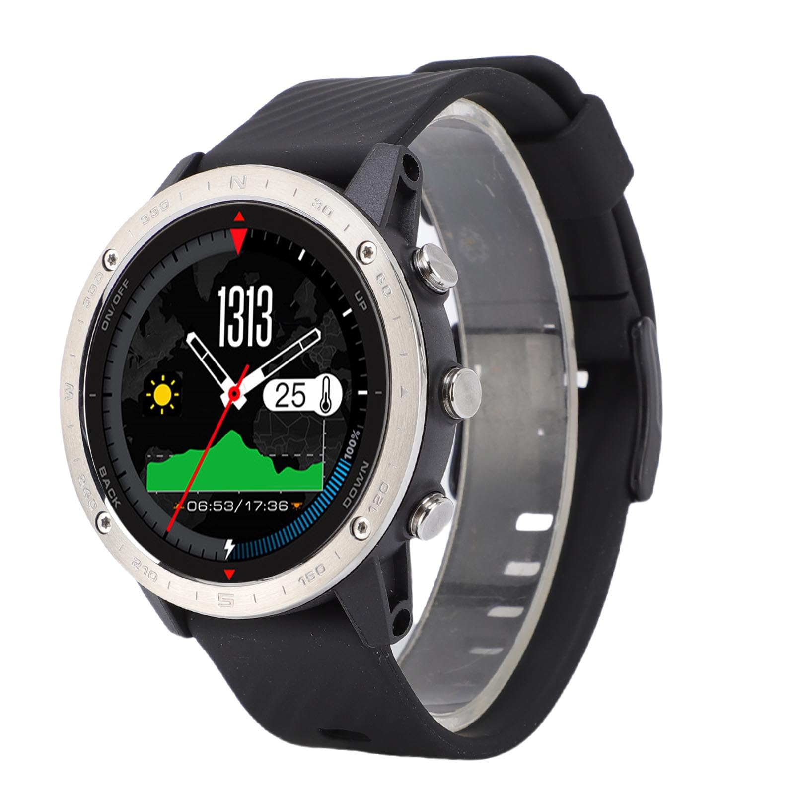 Dilwe Reloj Inteligente para Buceo, Barómetro con Sensor de Profundidad, Datos de Buceo en Tiempo Real, Resistente Al Agua hasta 50 M, Batería de 320 MAh, Notificaciones de Mensajes de (Black)